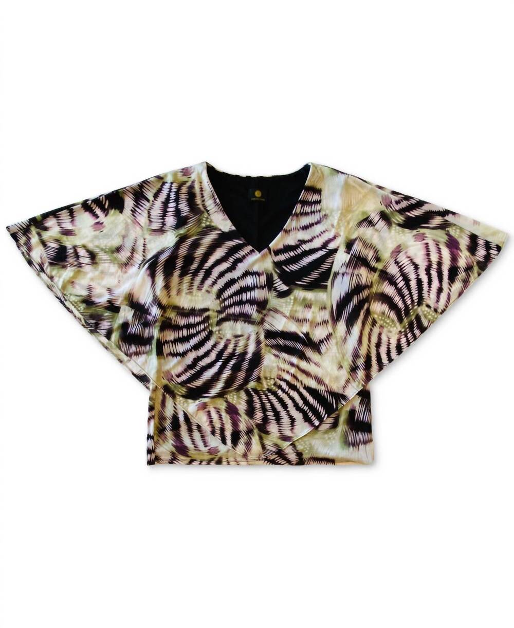 NEW JM COLLECTION women's short-sleeve printed blouse - petite in multicolor